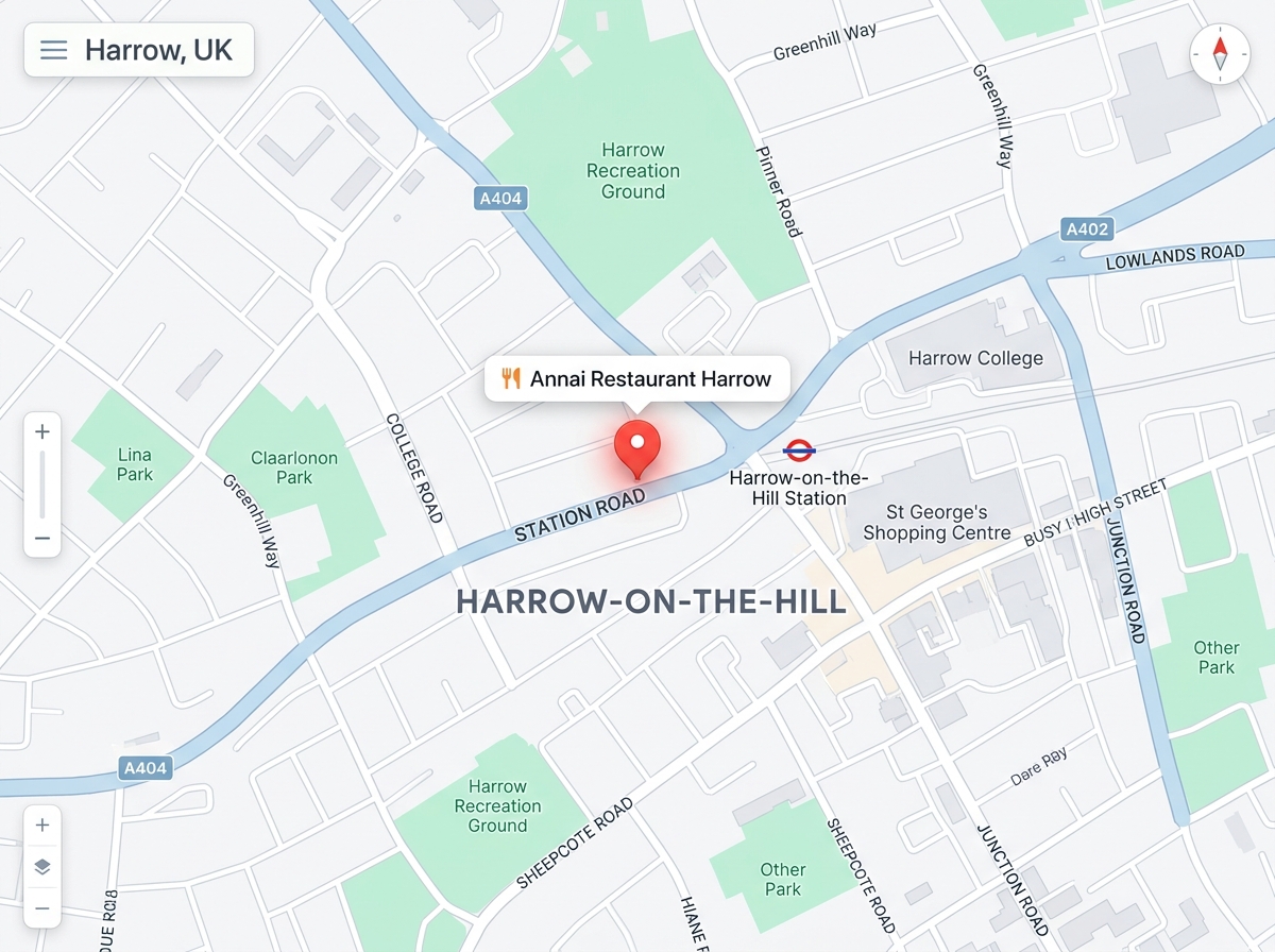 Annai Restaurant Harrow Location Map